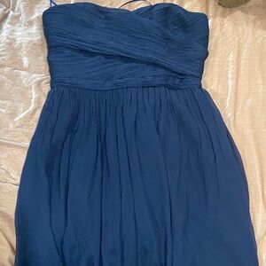 J. Crew Strapless Navy Dress